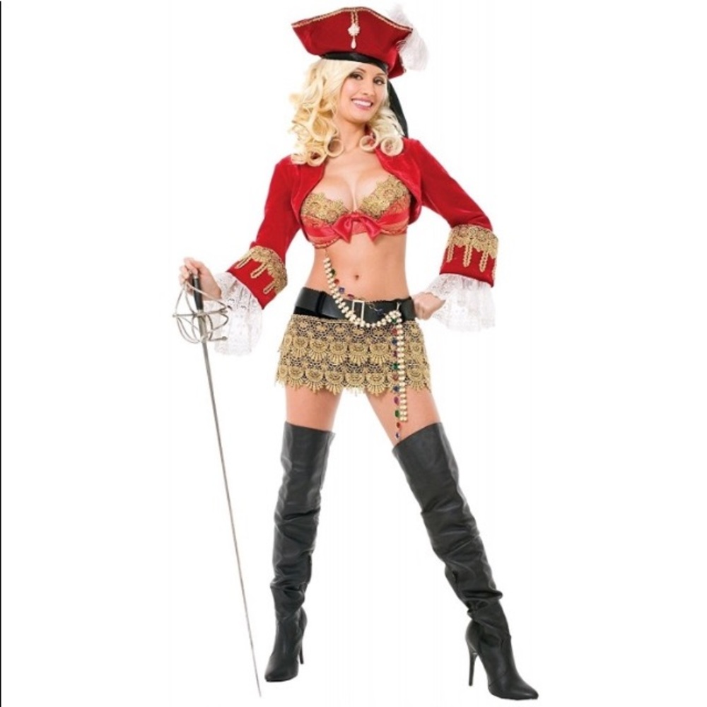 PLAYBOY Halloween costume Pirate Red and Gold with accessories